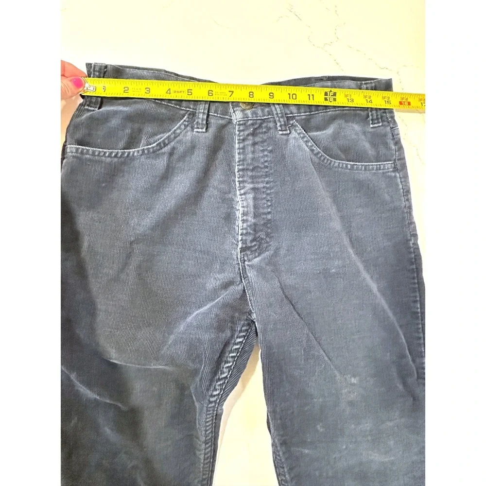 Vintage Levis 519 Corduroy Navy‎ Blue Pants White Tab Slim Straight 30x31 Retro